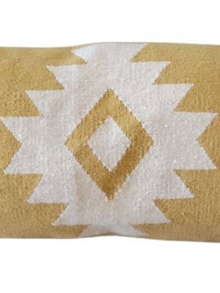 Yellow Rima Handwoven Boho Lumbar Pillow Cover for wholesale by Mumo Toronto Inc