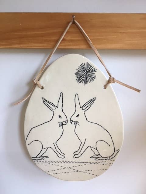 Wall Hanging: Rabbit for wholesale by CSF Ceramics