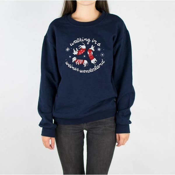 Sweatshirt Weiner Wonderland Natal Crewneck por atacado de femfetti
