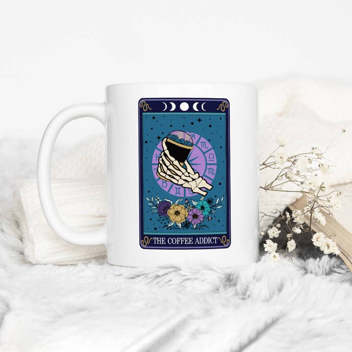 Loftipop - Wholesale Coffee Mug - The Coffee Addict Tarot Card Mug, Witchy Mystic Occult Gifts