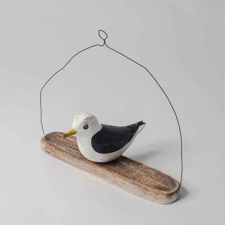 Originals International Ltd - Wholesale Decorative Figurine - Archipelago Hanging Gull on Rustic Driftwood Base