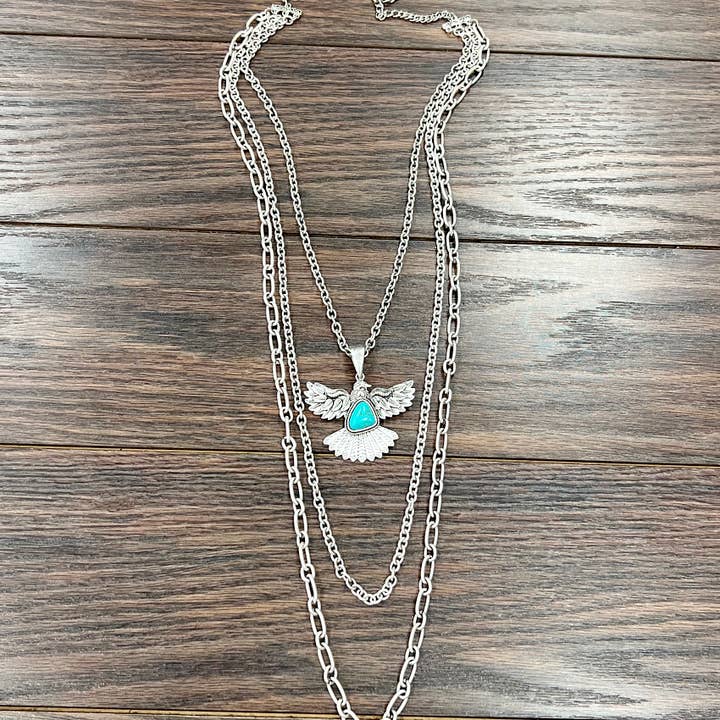 ISAC Trading Inc – wholesale Hänge-/berlockhalsband – 735887, Thunderbird turkos halsband
