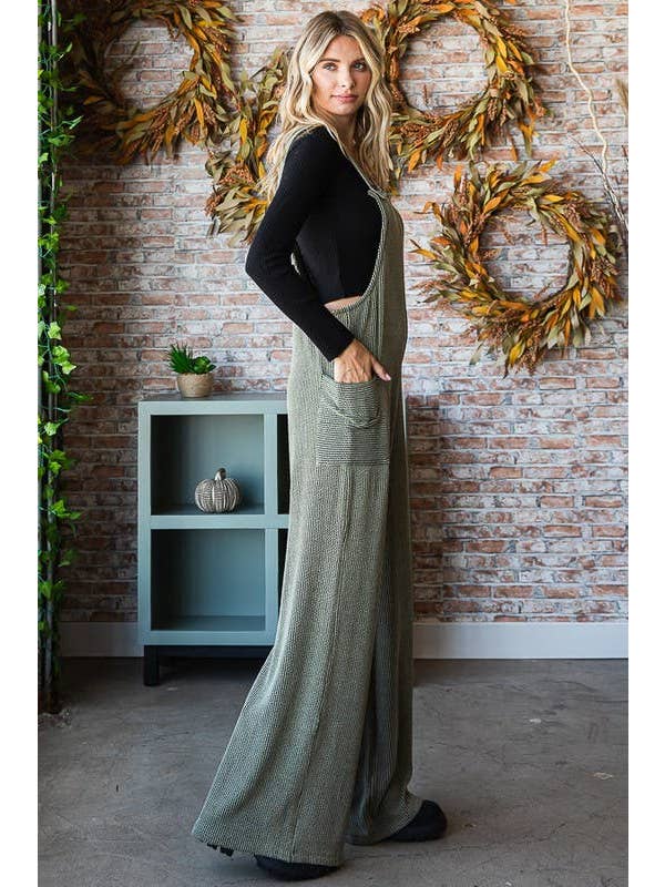Vanilla Monkey – wholesale Jumpsuit – Women's – Solid Rib Overall Jumpsuit4
