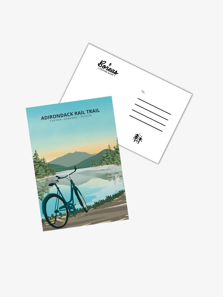 Carte postale du sentier ferroviaire Adirondack pour la vente par Boreas Design Shop