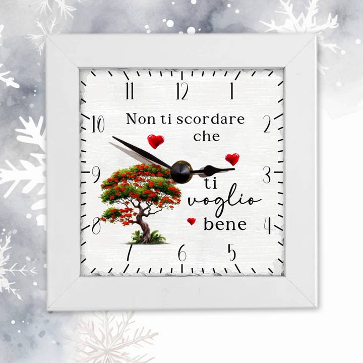 Desuite - Vente Horloges murales - Cadre carré avec horloge et phrase2