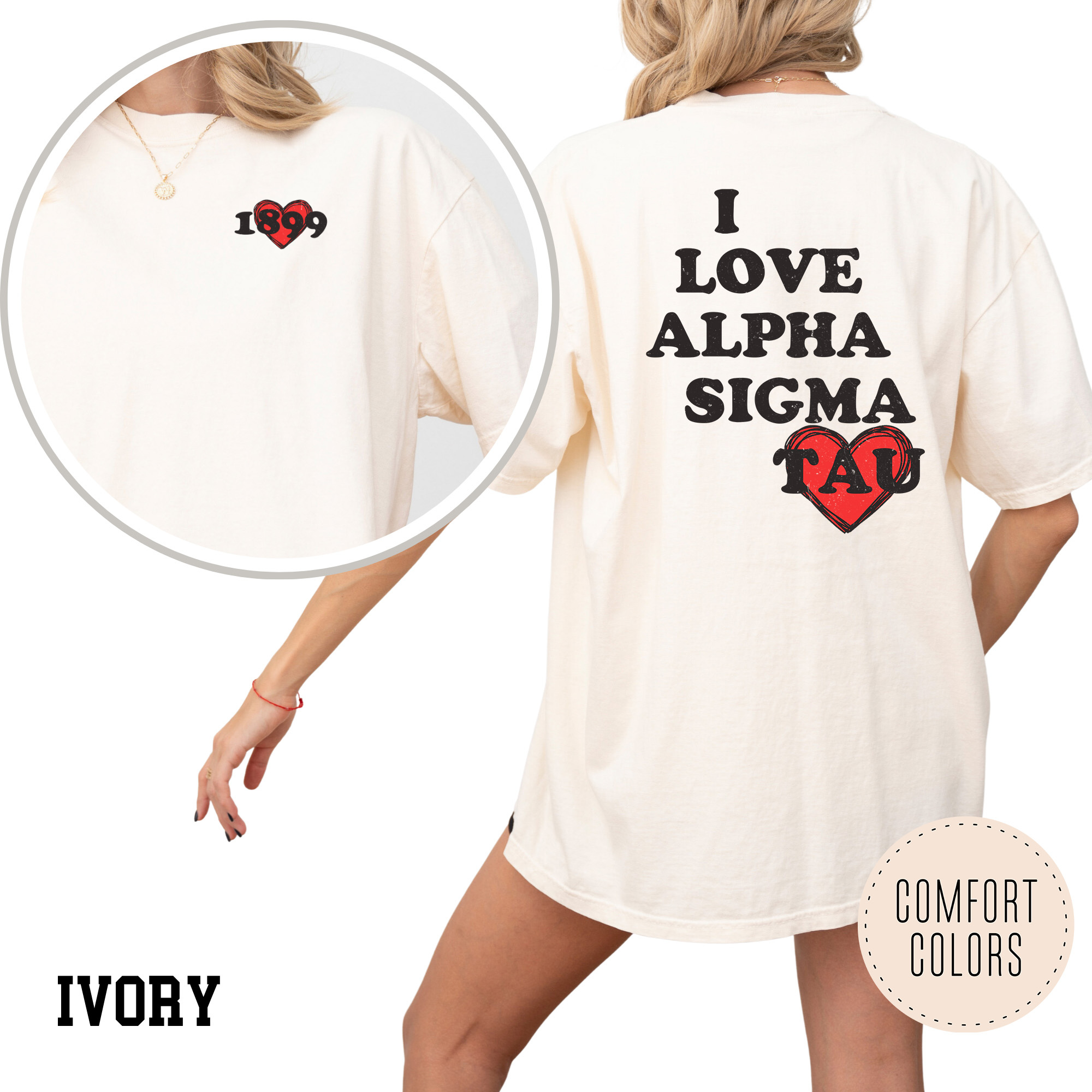 Kite and Crest - Wholesale Screen Printed T-Shirt - Women's - I Love Comfort Colors Sorority T-shirt7