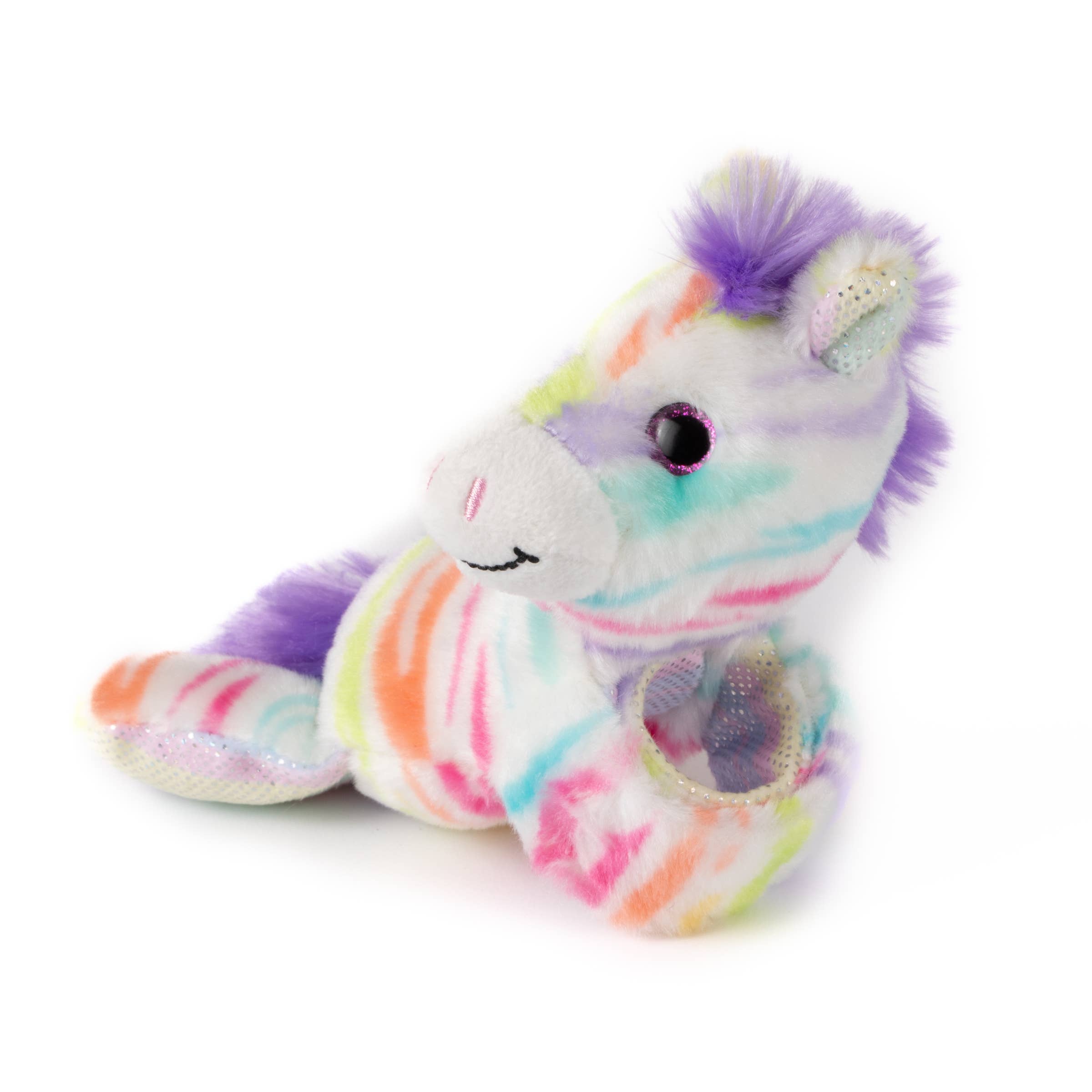 The Petting Zoo - Wholesale Stuffed/Plush Toy - Kids & Baby - Snap-A-Doodlez Zebra Rainbow Plush Slap Bracelet6