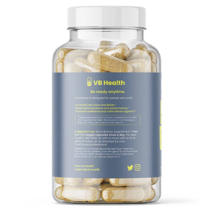 VB Health - Wholesale Oral Supplement/Vitamin - Drive Boost: Endurance, Performance, & Libido Support