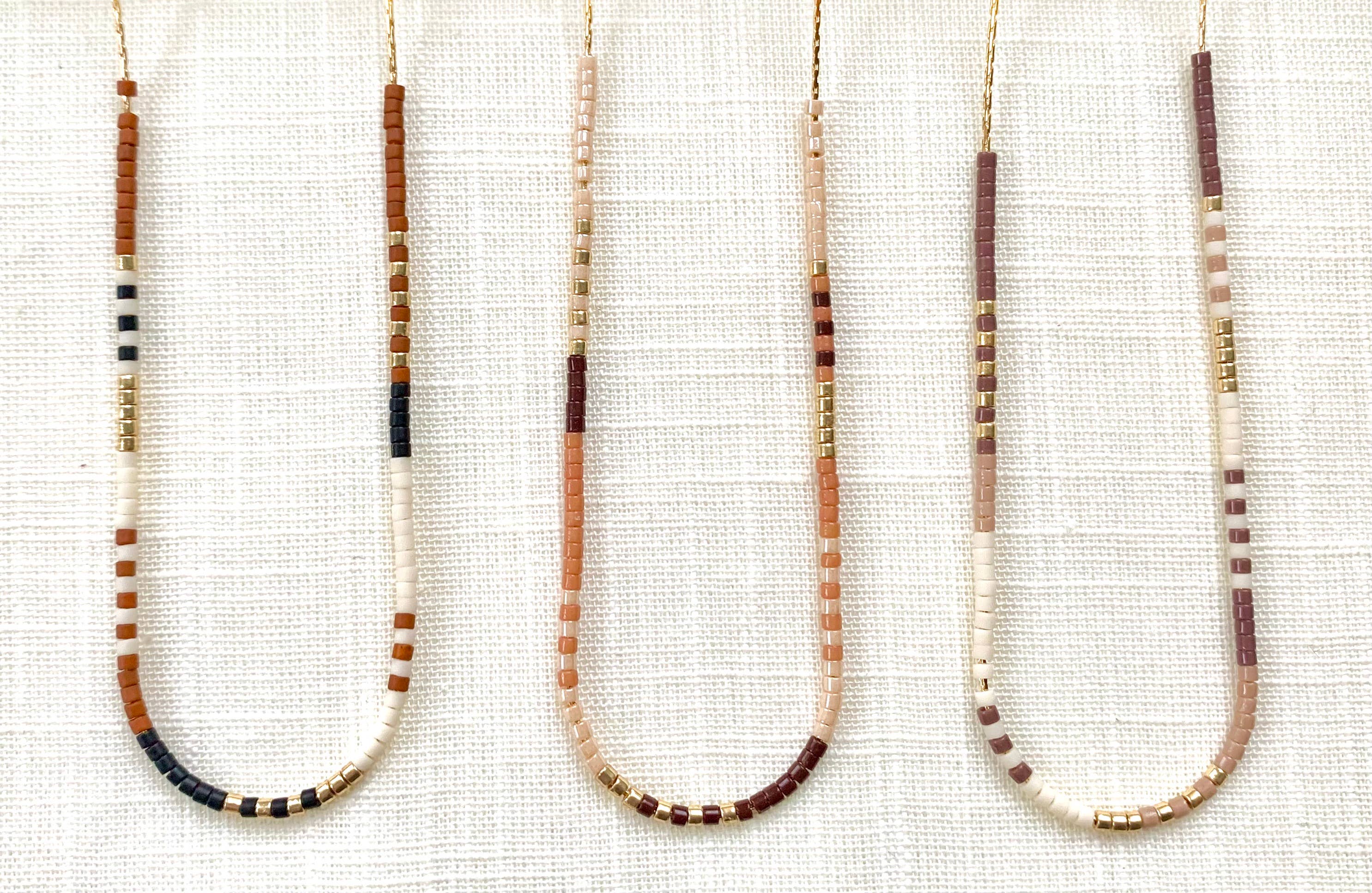 Ocean Breakup - Wholesale Beaded/Pearl Necklace - Rich Neutral Seed Bead Necklace6