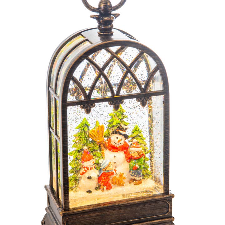 Starlight Collection - Wholesale Snow globe - Brass LED Birdcage Snow Globe with Snowman1