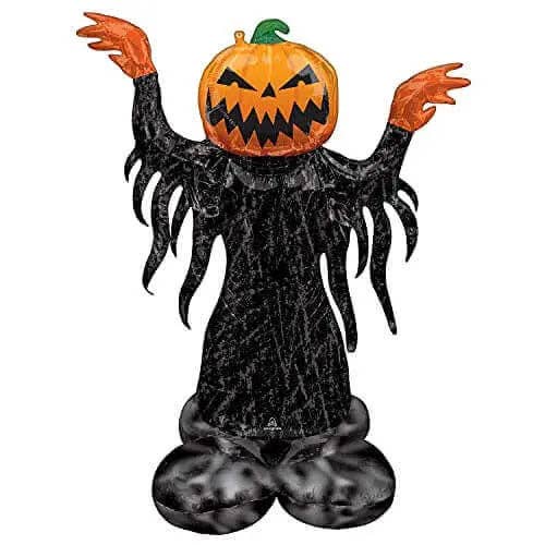 Party Expo, LLC – wholesale Inflatables – 53" Halloween Pumpkin Head Ghost Airloonz Mylar Balloon (Air-Filled)0