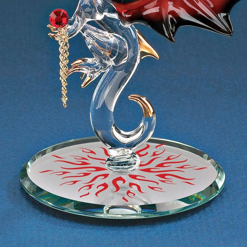 Glass Baron - Venta al por mayor Figura decorativa - D3 993: Dragón con Fuego3