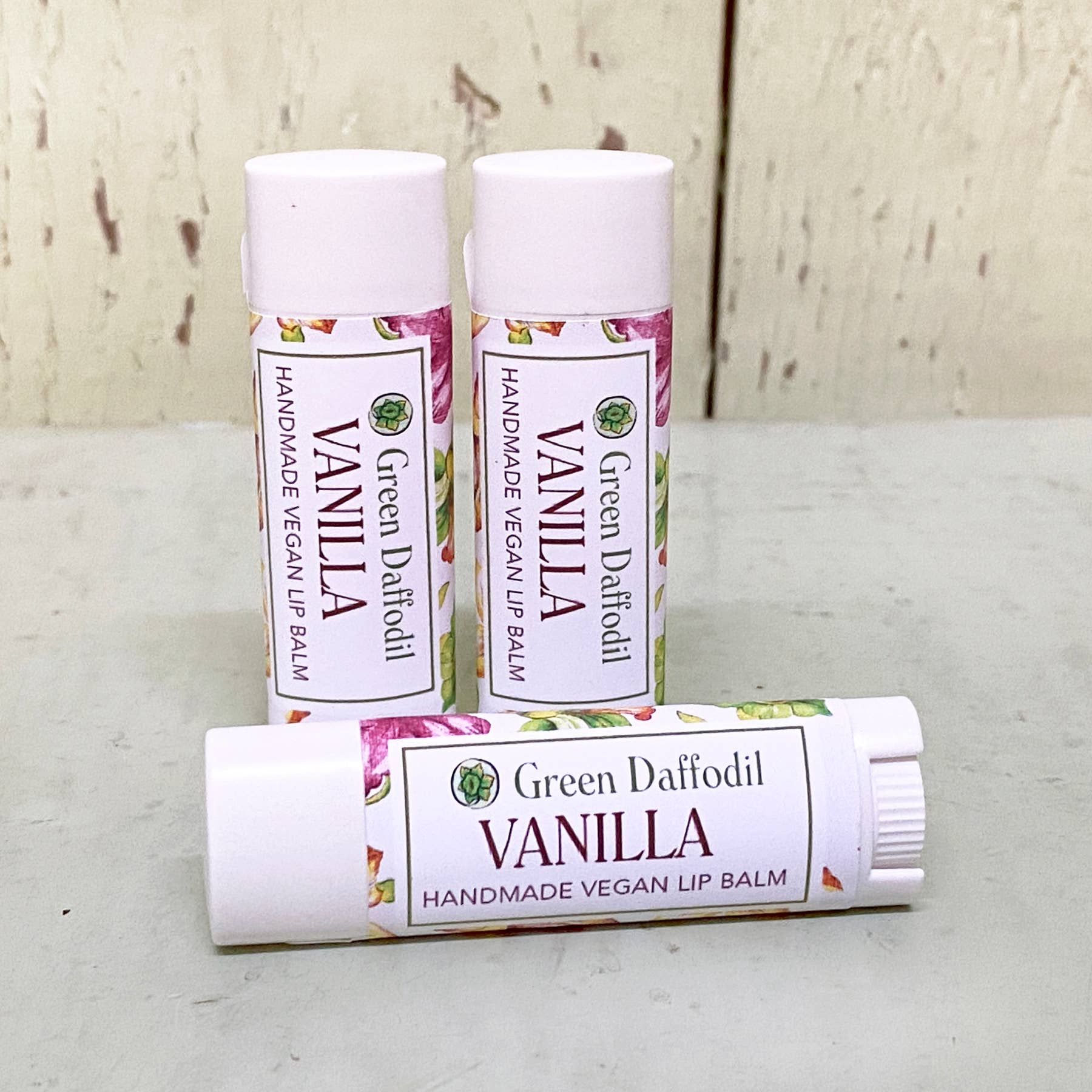 Green Daffodil Bath & Body - Wholesale Lip Balm - Vanilla Lip Balm - Yummy Vegan1