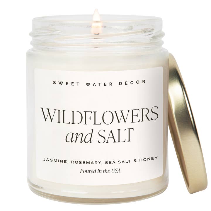 Wildflowers and Salt 9 oz Soy Candle - Home Decor & Gifts for wholesale by Sweet Water Decor