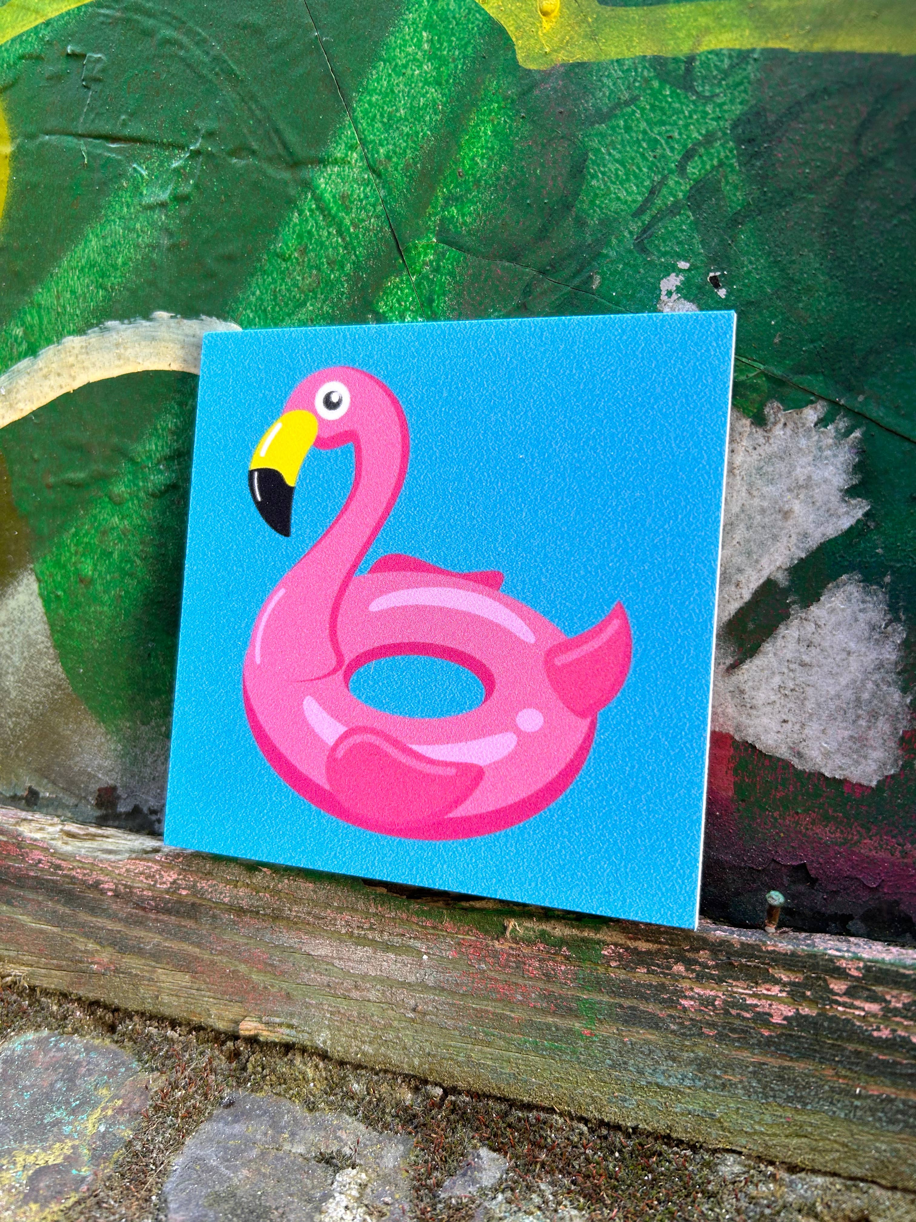 Lourens Exclusive - Wholesale Wall Accent - Forex tile 10x10cm - Flamingo swimming ring - #101030079