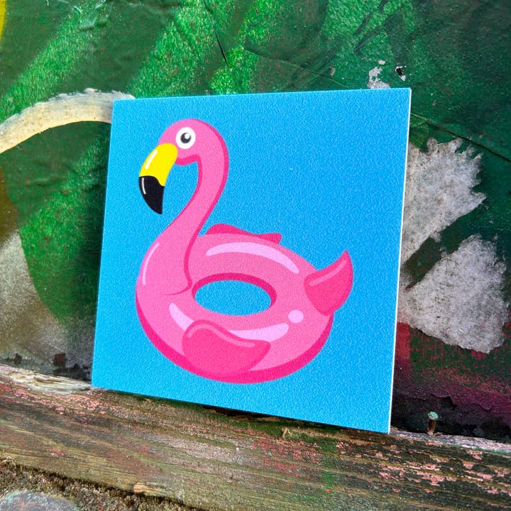 Forex-Fliese 10x10cm - Flamingo-Schwimmring - #101030079 für den Großhandel von Lourens Exclusive