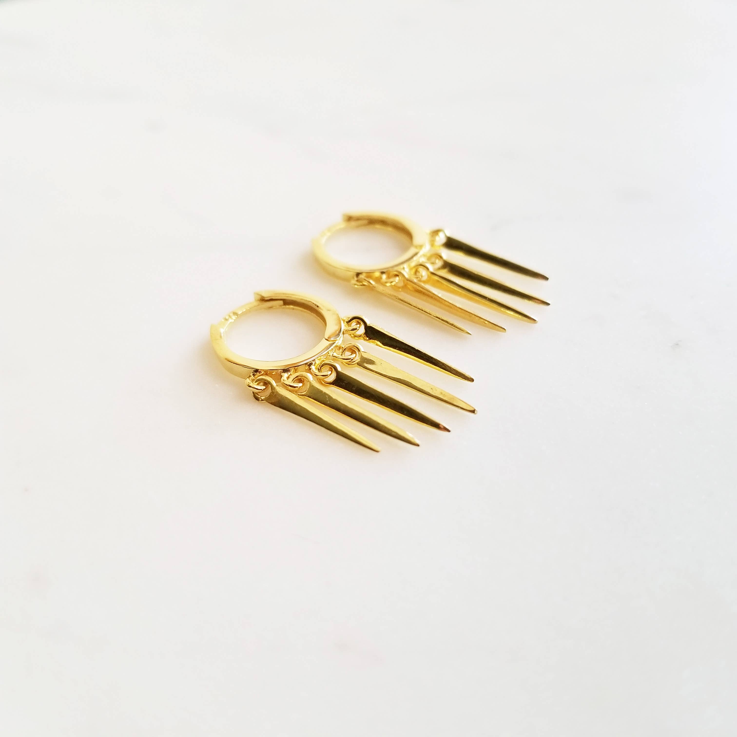 HolyBang Jewels - Wholesale Hoop Earrings - SPIKE CHARMS DANGLE HOOP EARRINGS - E-HT16801