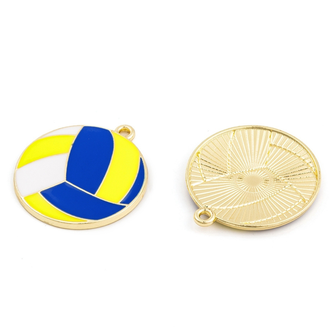 The Charm Bar Company – Großhandel Individueller Charm/Anhänger – Goldener Volleyball-Anhänger1