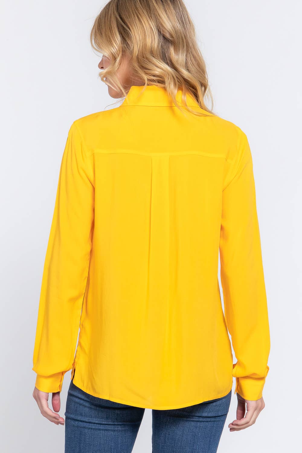 Active Basic | Active USA – wholesale Buttoned-down shirt – Women's – Long Sleeve Front Pocket Woven Shirt 9