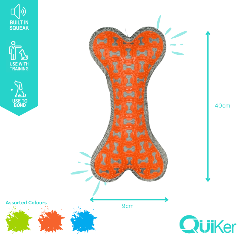 Quiker Pet Products – wholesale Pet plush toy – Dog – TPR Topped Oxford Plush Dog Toy - 6 Pack Inner2