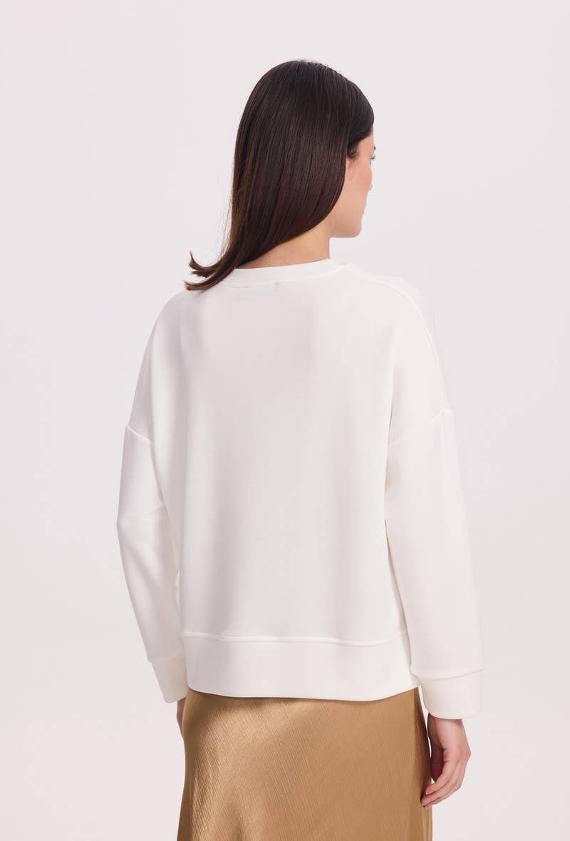 Beige Sweatshirt with embroidered message for wholesale on Faire3