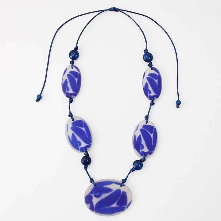 Collier Lori Givré Bleu pour la vente par Sylca Designs