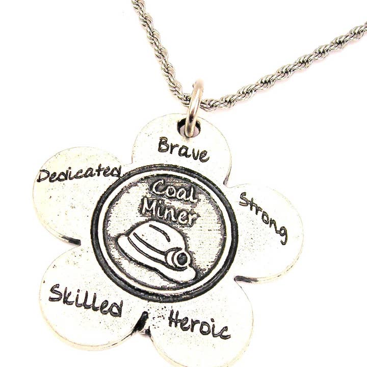 Coal Miner Flower Single Charm Necklace for wholesale by Chubby Chico Charms