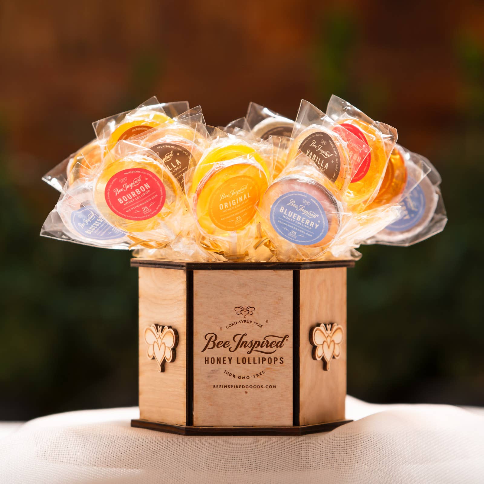 Bee Inspired - Wholesale Retailer Display - Food & Drink - Wooden Honey Lollipop Display | Honey Lollipop Holder4