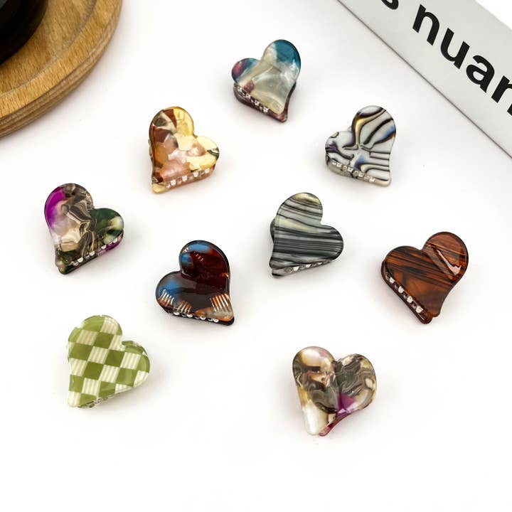 Mini-Herz-Haarspange, Valentinstags-Accessoire für den Großhandel von TheDivaSoap