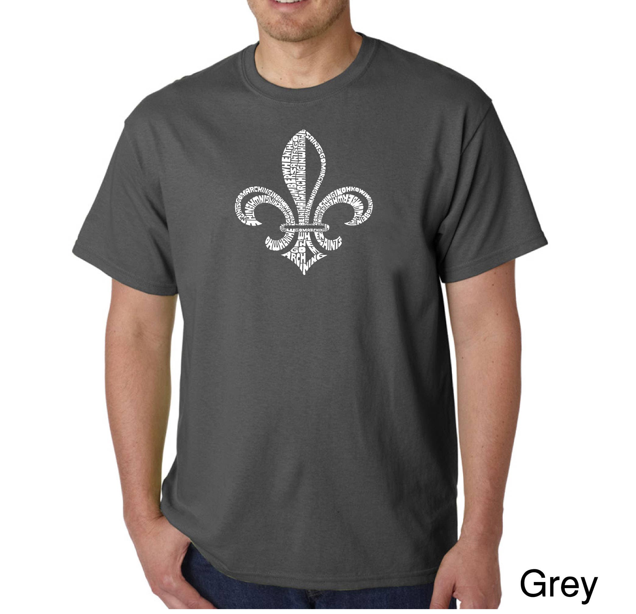LA Pop Art - Wholesale Screen Printed T-Shirt - Men's - LA Pop Art Men's Word Art T-shirt - FLEUR DE LIS5