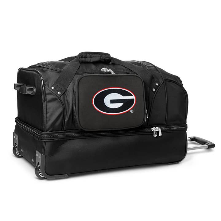 NCAA Georgia Bulldogs 27" Drop Bottom Wheeled Duffel for wholesale by Mojo Licensing