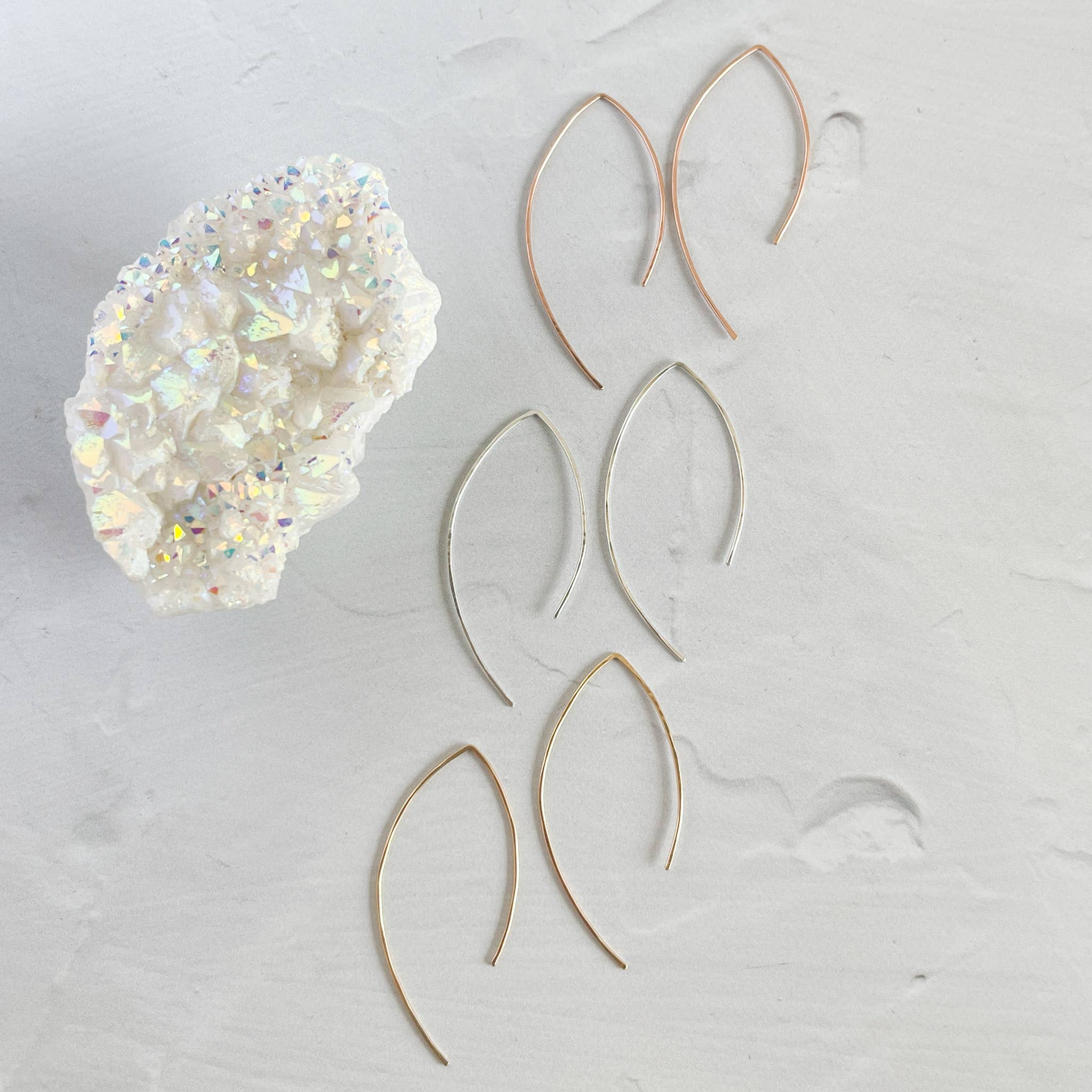 Red Giraffe Designs - Wholesale Dangle Earrings - Minimalist Asymmetric Wire Arch Earrings8