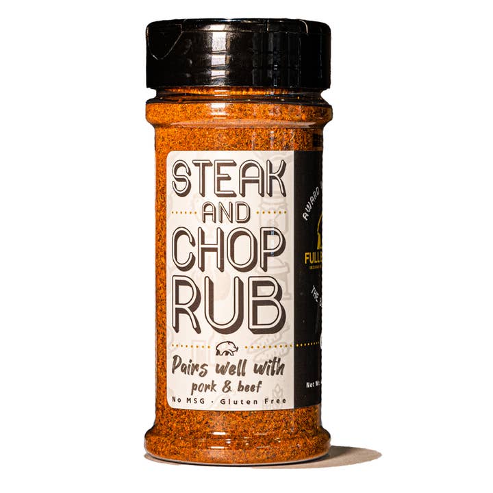 Full Boar BBQ - Wholesale Rub - The Black Label Steak and Chop Rub Case of 12 8.4 oz. Bottles- UPC 7-99268-81637-81