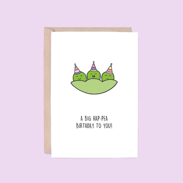 Hey Hunny - Wholesale Birthday Card - BIRTHDAY | Hap-pea Birthday Greeting Card