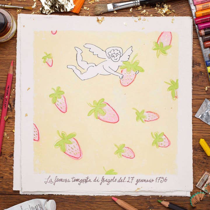 Wall art print, Fragole (Strawberry), fine art print for wholesale by Holy Kaw Wall Art