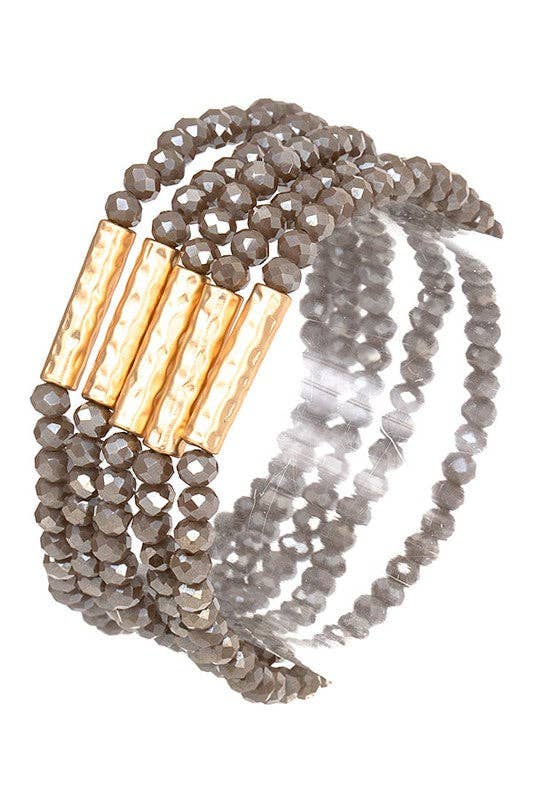 Andrea Bijoux - Wholesale Beaded Bracelet - GLASS SEED BEAD METAL ACCENT BRACELET3