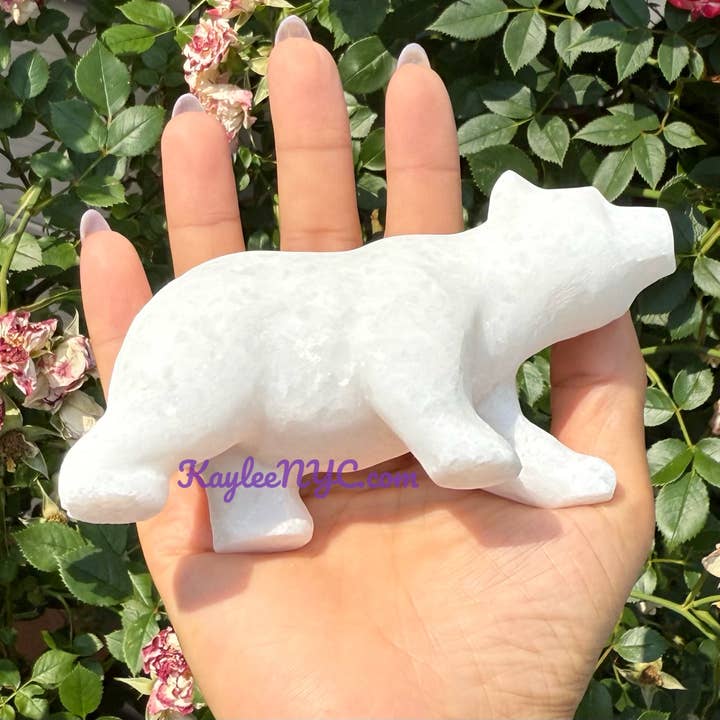 KayleeNYC – Engroshandel Spirituelle sten og krystaller – Naturlig Sne Kvarts Isbjørn Helbredende Energi4