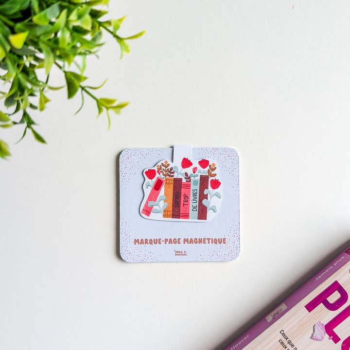 Magnetic Bookmark - Never Too Many Books for wholesale by Avril & Novembre
