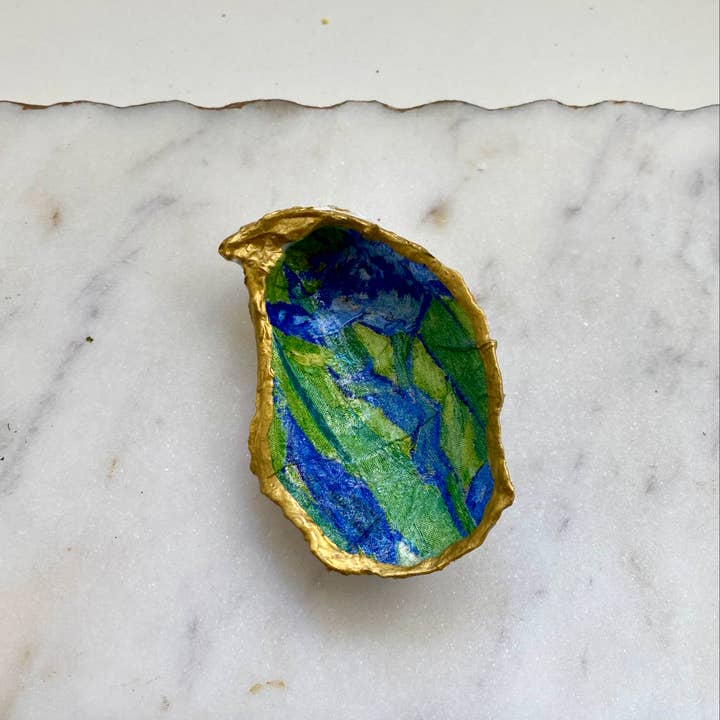 Del Mar Designs DC - Wholesale Jewelry Dish - Van Gogh Iris Oyster Shell Jewelry Dish