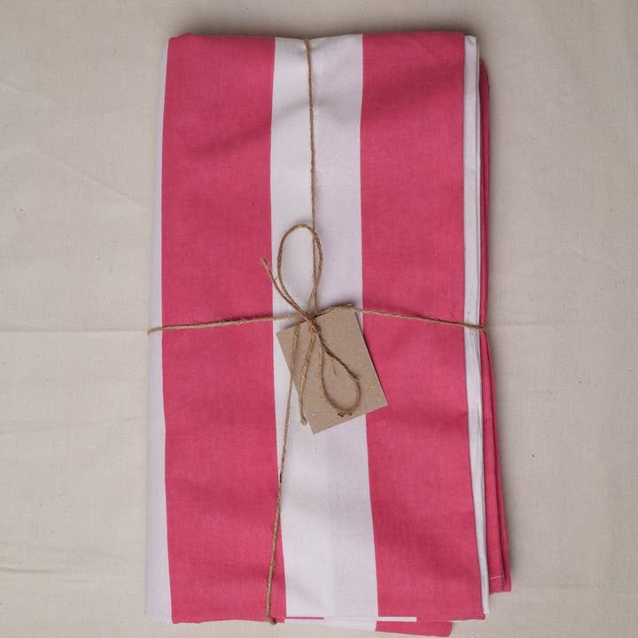 Coral Stripe Tablecloth for wholesale by Twizzell