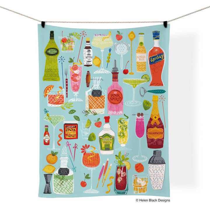 5 O'Clock Somewhere 100% Cotton Kitchen Tea Towel for wholesale by WerkShoppe