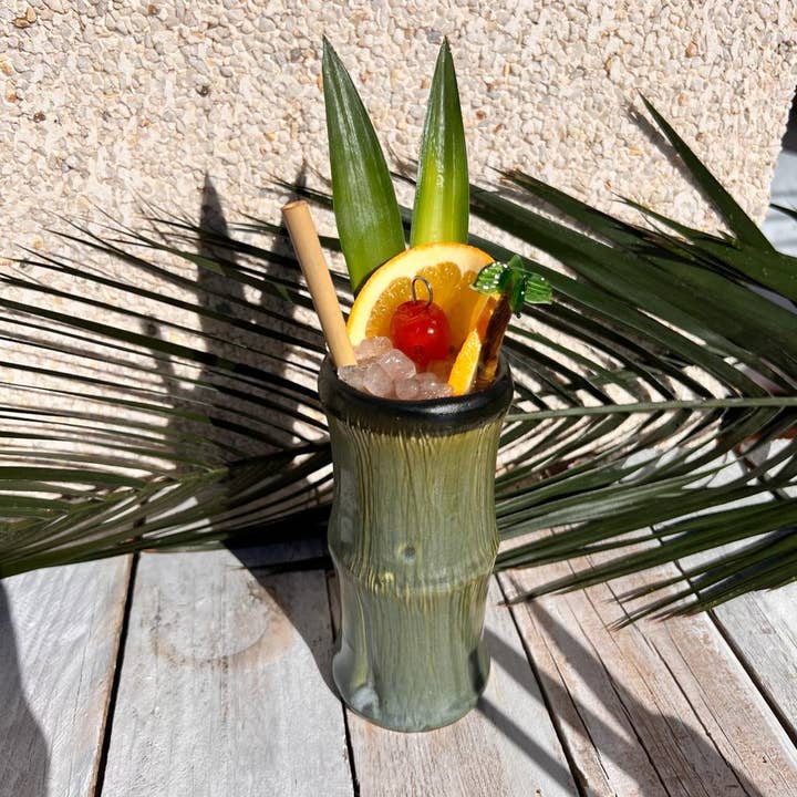 Shaker & Makers - Wholesale Cocktail/Liquor Glass - Bamboo Green Tiki Mug8