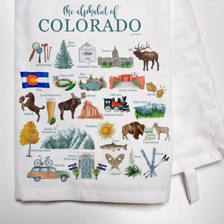Colorado Alphabet Bar Towel for wholesale by Dishique
