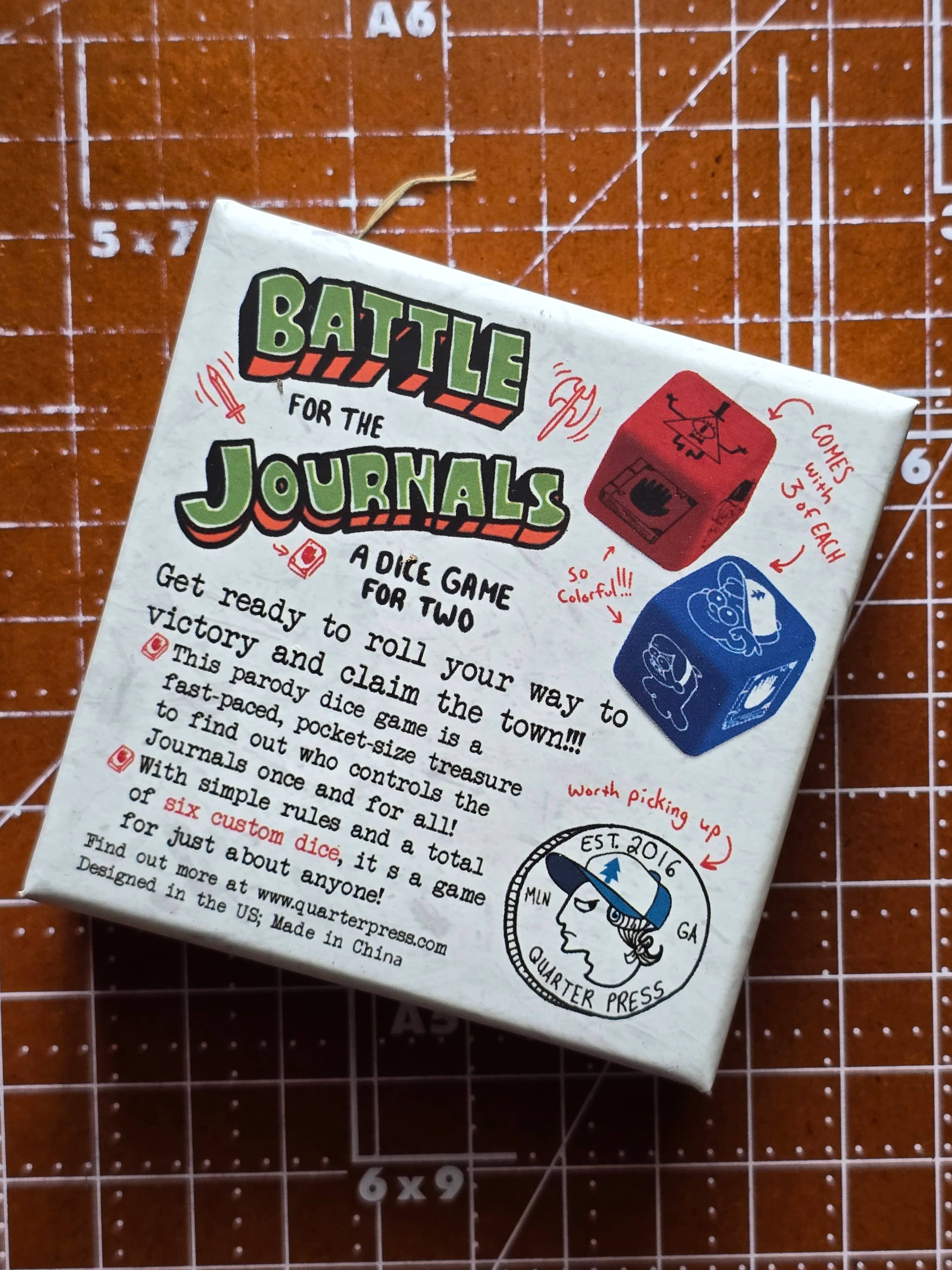 Quarter Press - Wholesale Board Game - Battle for the Journals : A Dice Game for Two 6