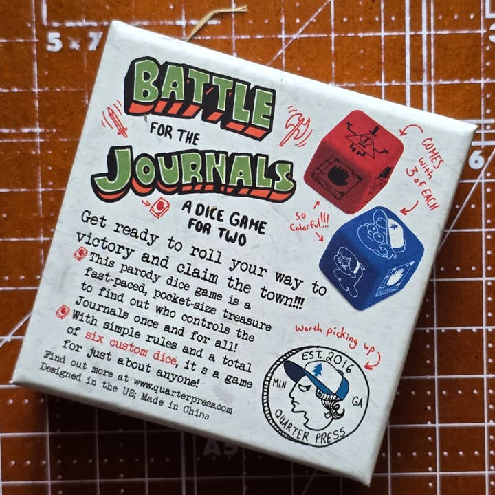 Quarter Press - Wholesale Board Game - Battle for the Journals : A Dice Game for Two 6