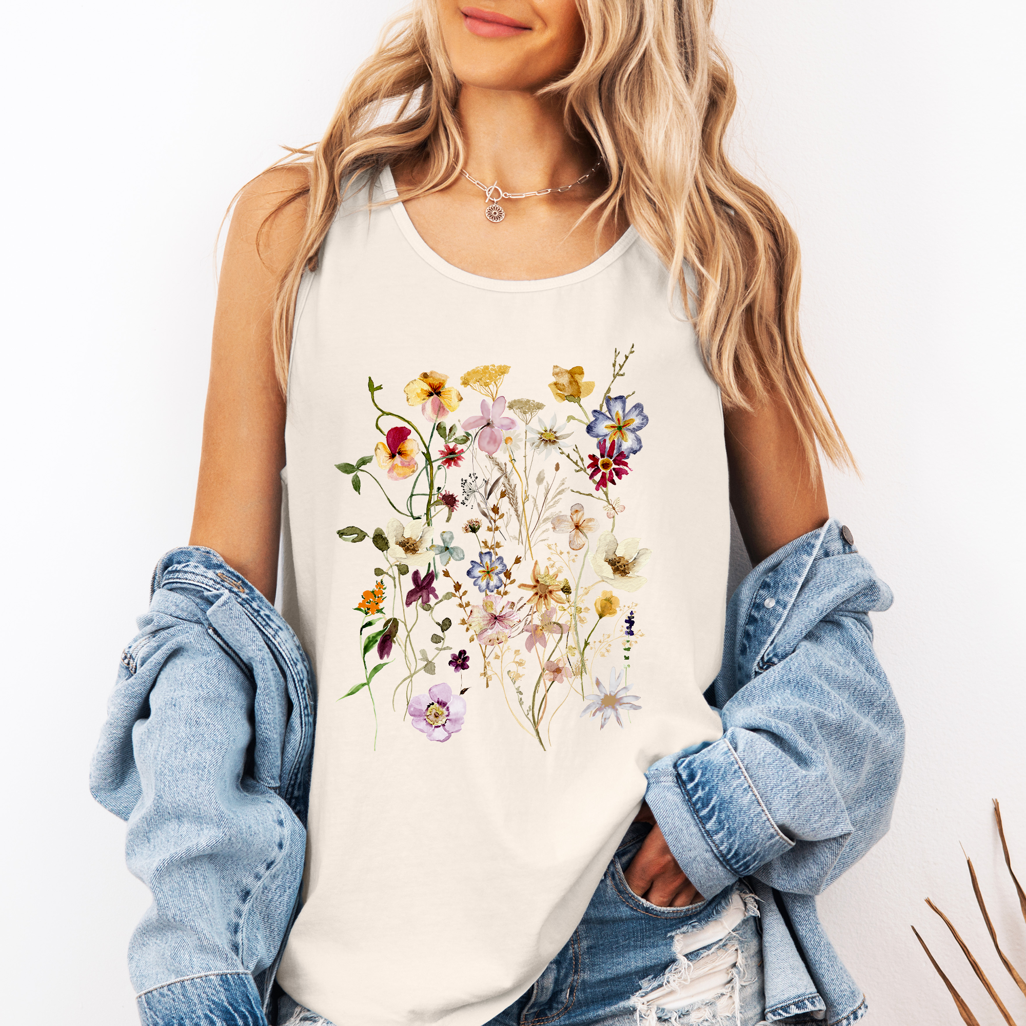 Refinery Number One LLC - Wholesale Tank Top - Women's - Pressed Flowers, Clover, Gorgeous, Floral, Nature Tank Top3