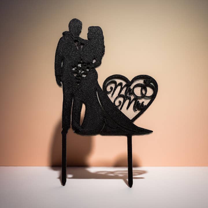 Mr & Mrs Bruidstaart Topper voor wholesale door ABG 3D Prints