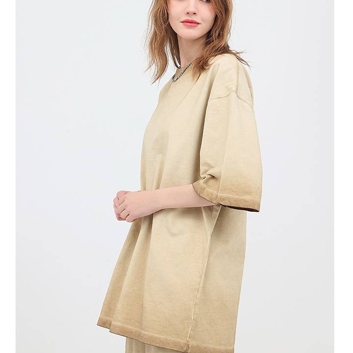 Hope & Sunshine - Wholesale T-shirt – women's - Gradient Washed Oversize T-Shirt9