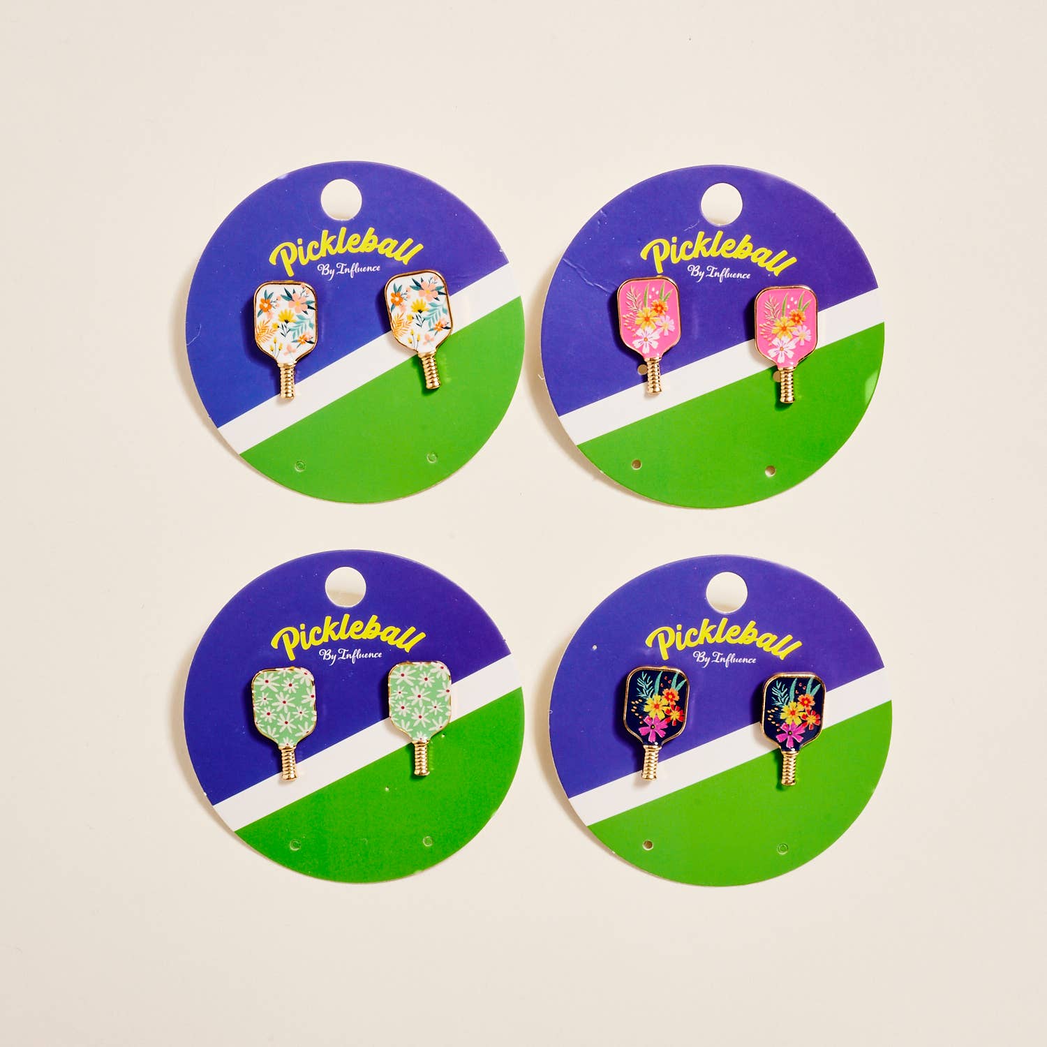 Designature New York – wholesale Solitärörhängen – 1 tums pickleballracket emaljmönster örhängen9