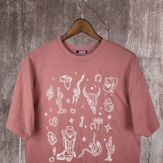 Wild West Graphic Crop Tee for wholesale by MINEB